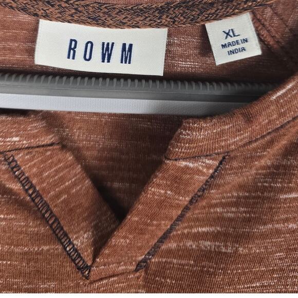 ROWM Brown Space Dye Long Sleeve Lightweight Men's Top XL - Picture 3 of 4